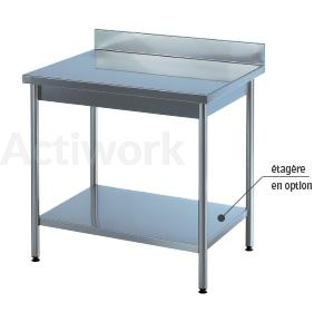 TABLE ADOSSEE EN INOX