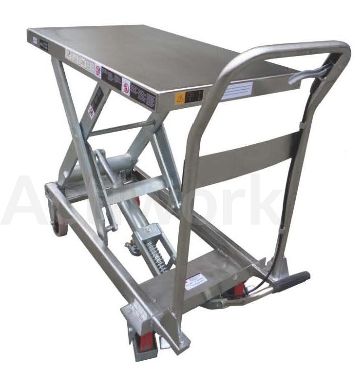 TABLE ELEVATRICE MANUELLE MOBILE SEMI INOX 250 KG