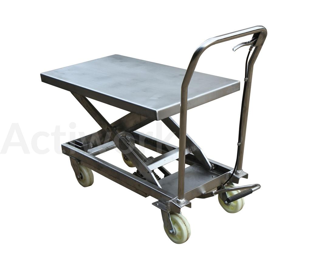 TABLE ELEVATRICE MANUELLE MOBILE TOUT INOX 500 KG