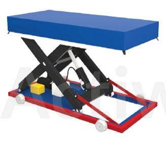 EMBASE MOBILE AVEC ROULETTE POUR TABLE ELEVATRICE 1000 KG MAXIMUM ET 1500X1000 MM  MAXIMUM