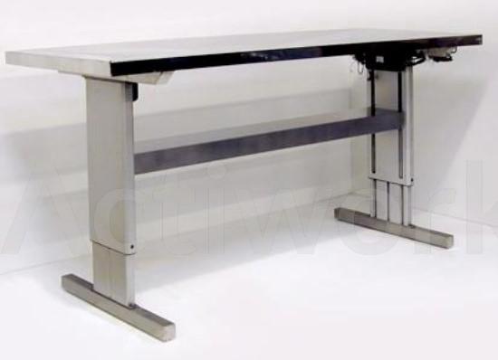 POSTE DE TRAVAIL MOTORISE INOX  H. 1120 - 1500 X 700 MM