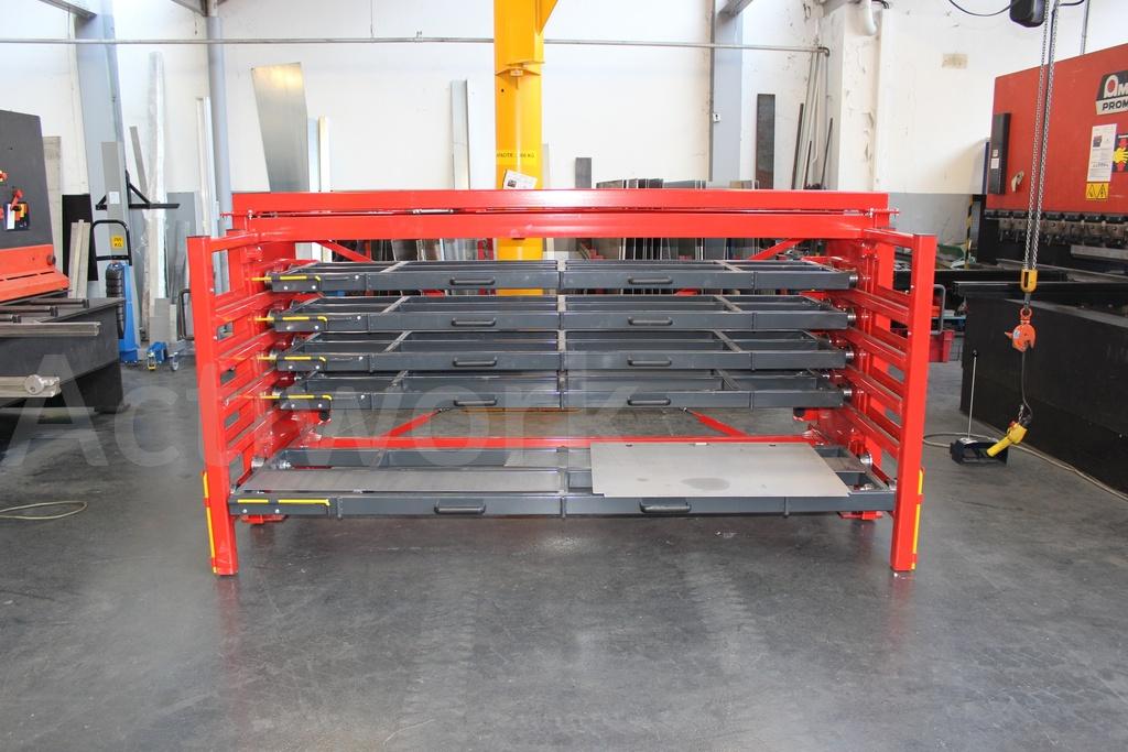 RACK A TÔLES HORIZONTALE AVEC TIROIRS CAPACITE 2000 KG