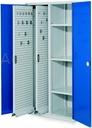 [CM04N002-Q] ARMOIRE VERTICALE PORTES VITREES GRISES - 2 PANNEAUX EXTRACTIBLES + 3 TABLETTES