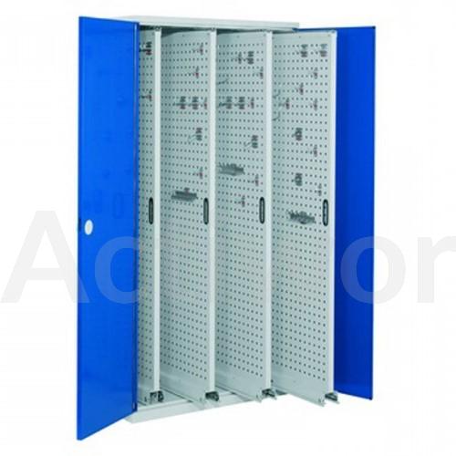 ARMOIRE VERTICALE PORTES STANDARD GRISES - 4 PANNEAUX EXTRACTIBLES