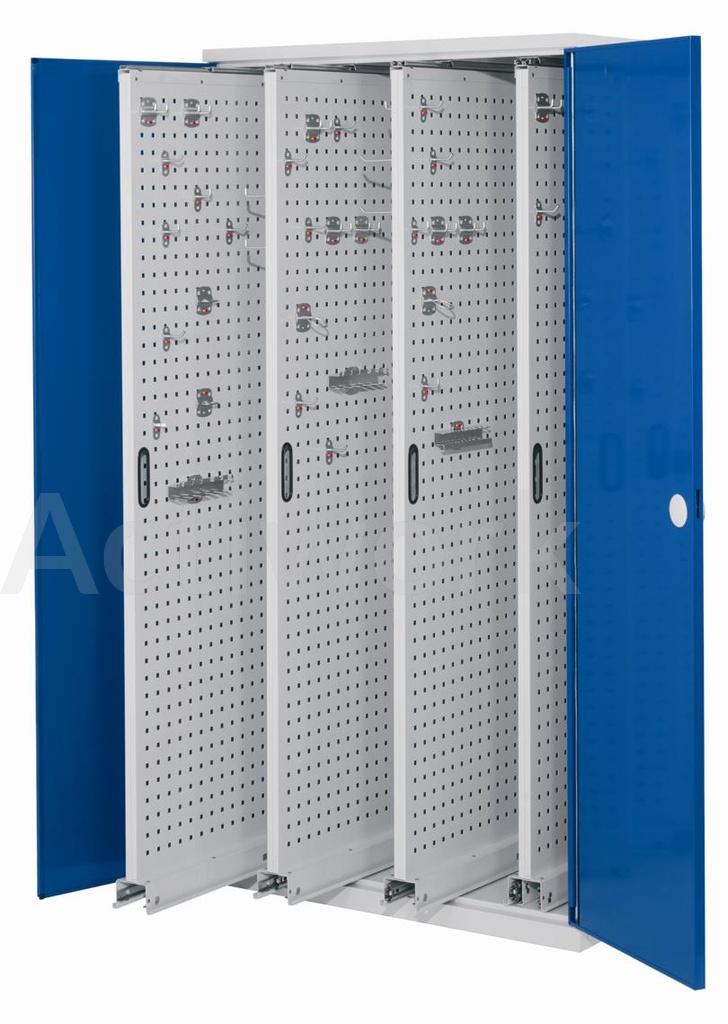 ARMOIRE VERTICALE PORTES STANDARD BLEUES - 4 PANNEAUX EXTRACTIBLES