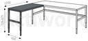 [CM01C001-O] TABLE LATERALE REGLABLE AVEC 1200 X 600 MM POUR POSTE 4 PIEDS AVEC PLATEAU INCLUS