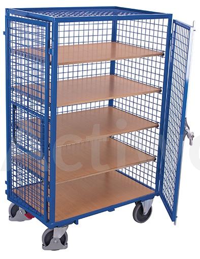 🚚CHARIOT FERME EN TREILLIS METALIQUE 500 KG 1045 X 660 MM AVEC PORTE