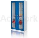 [CM04H004-G] ARMOIRE COMBINEE A PORTES VITREES 1950 X 1000 X 410 MM - BLEU RAL 5010