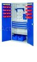 [CM04I004-A] ARMOIRE ETABLI PORTES CRANTEES 2 TIROIRS + 3 TABLETTES - BLEU RAL 5010