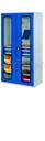 [CM04I002-A] ARMOIRE ETABLI PORTES VITREES 2 TIROIRS + 3 TABLETTES - BLEU RAL 5010