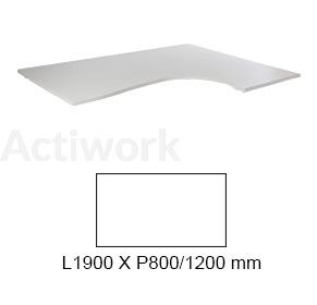 PLATEAU MELAMINE RETOUR DROIT 1900 X 800/1200 MM