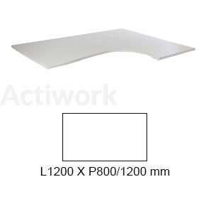 PLATEAU MELAMINE RETOUR GAUCHE 1200 X 800/1200 MM