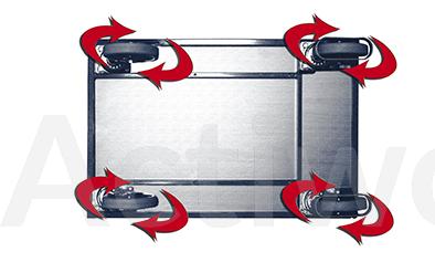 🚚OPTION POUR CHARIOT : 4 ROUES PIVOTANTES(2 roulettes sans frein + 2 roulettes avec frein)