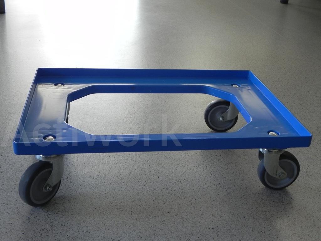 CHARIOT ROULANT PLASTIQUE BLEU 600 X 400 MM 