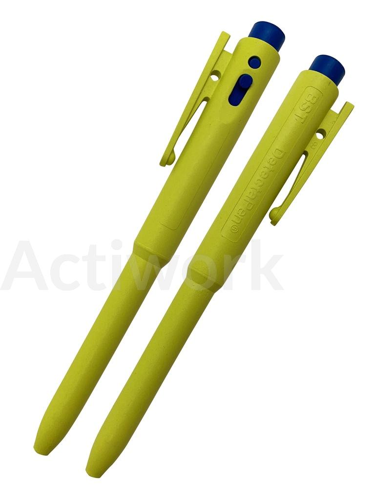 STYLO DETECTABLE STD ENCRE BLEUE AVEC CLIP CORPS JAUNE