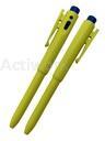 [CS74A002-K] STYLO DETECTABLE STD ENCRE BLEUE AVEC CLIP CORPS JAUNE