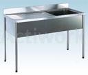 [CR37A001-C] PLONGE INOX EGOUTTOIR A DROITE - 1 BAC - L 1200 MM