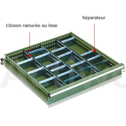 SEPARATIONS POUR TIROIRS H 50 - CLOISON RAINUREE L 456 MM