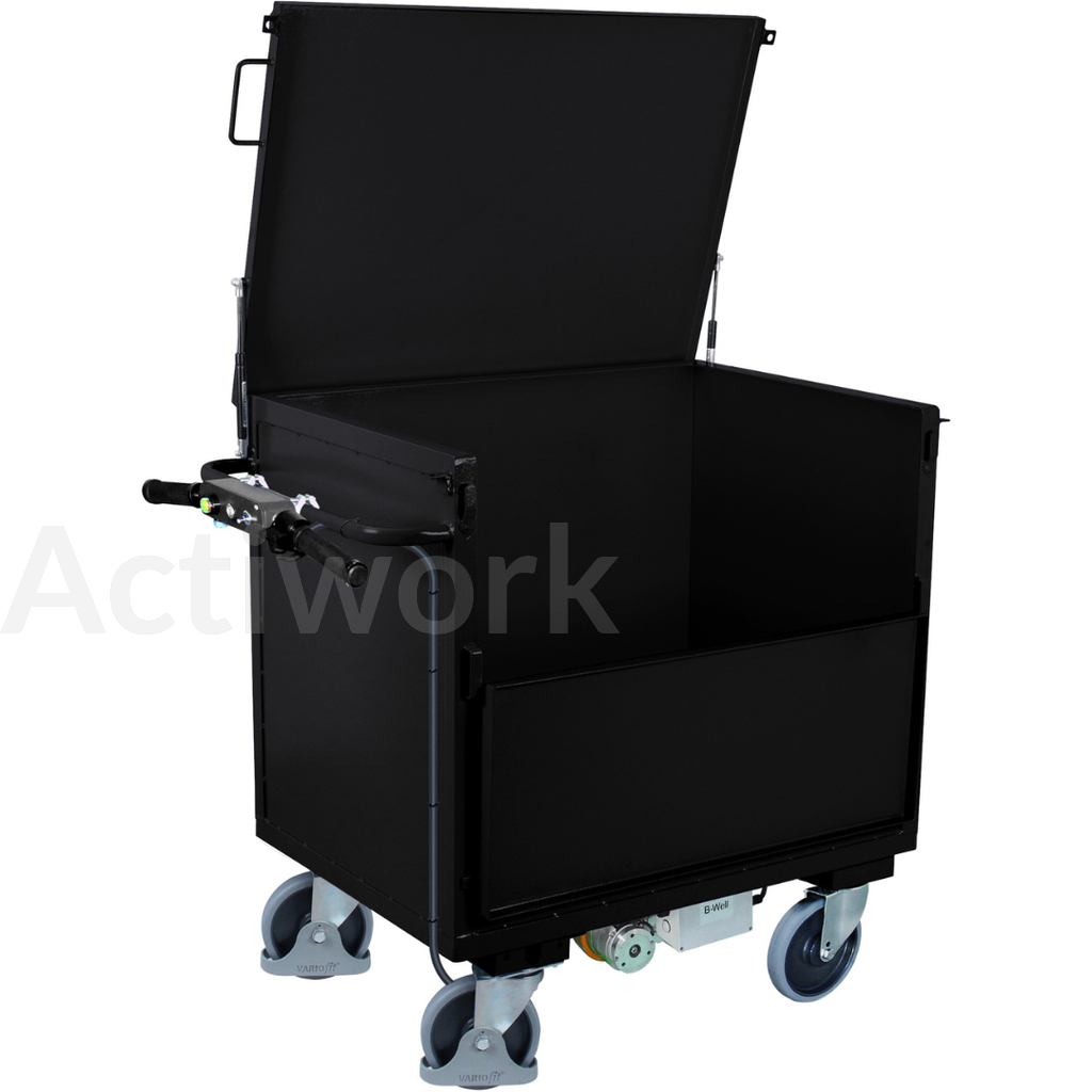 BW600 Chariot motorisé 500 kg - caisse bois - 1 paroi 1/2 rabattable 990 x 690