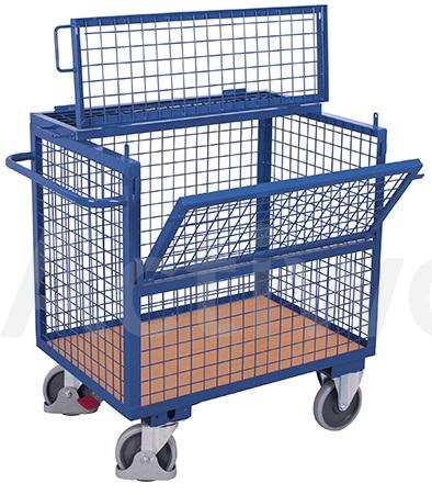 🚚CHARIOT CAISSE 500 KG A TREILLIS METALIQUE AVEC COUVERCLE 975 X 680  MM