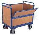 [CL51A012-CA] 🚚CHARIOT CAISSE 500 KG A PANNEAUX BOIS 1200  X 750  MM