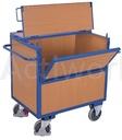 [CL51A012-HA] 🚚CHARIOT CAISSE 500 KG A PANNEAUX BOIS AVEC COUVERCLE 1170  X 770  MM