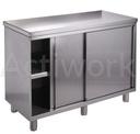 [CR37B003-K] MEUBLE BAS INOX PORTES COULISSANTES