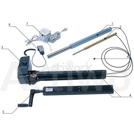 KIT 4 VERINS SUR BATTERIE COURSE 280 MM CHARGE 212 KG  AVEC RESSORTS