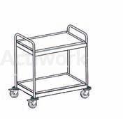 CHARIOT DE SERVICE INOX 800 X 500 - 2 NIVEAUX