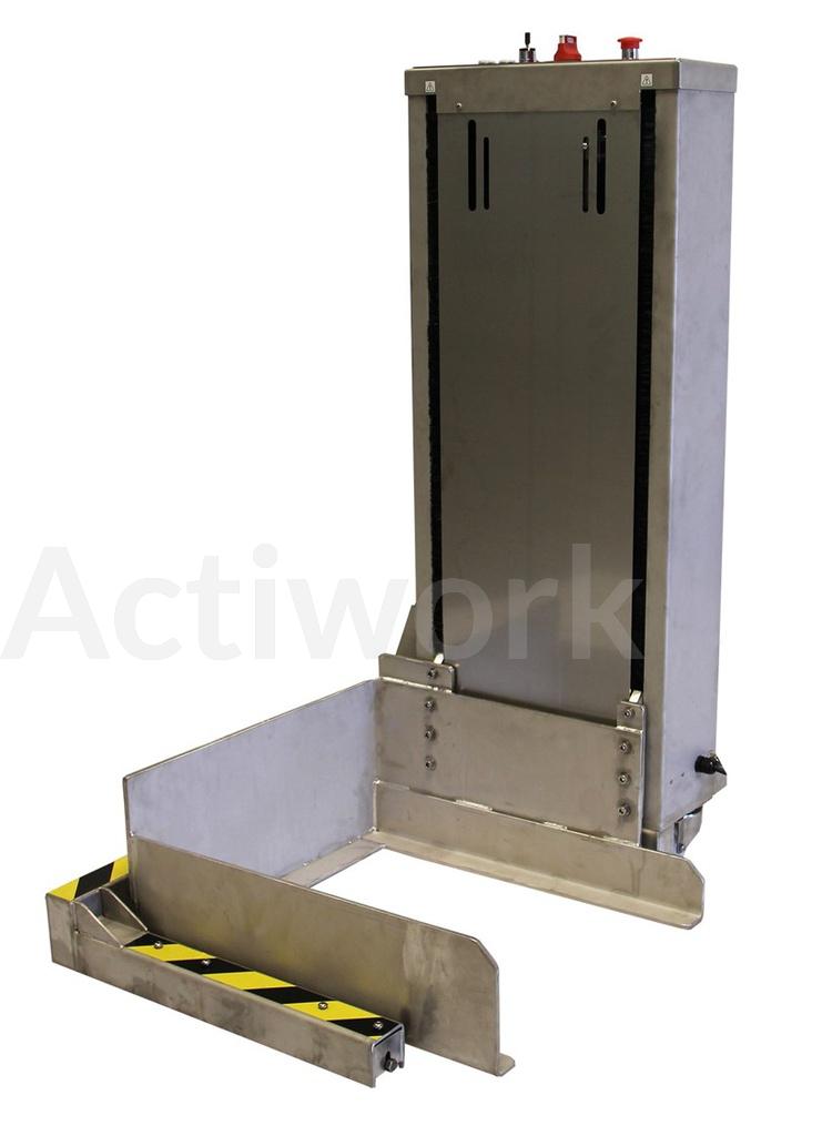 EMP200 Empileur pneumatique 200kg inox IP65 - version mobile - latéral droit