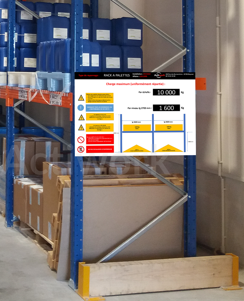 PLAQUE DE CHARGE CONSTRUCTEUR A4 POUR RACKING