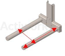 ACCESSOIRE AF80 : Fourches support bobine (Longueur sp + Écartement sp)